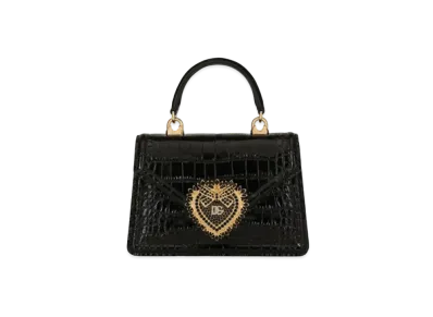 Dolce&Gabbana Dviting Bag Small Shiny Alligator "Black"