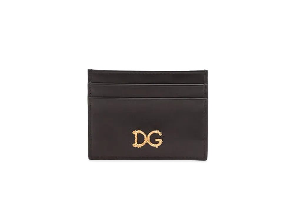 Dolce&Gabbana Credit Card Holder Calfskin DG Barocco "Black"