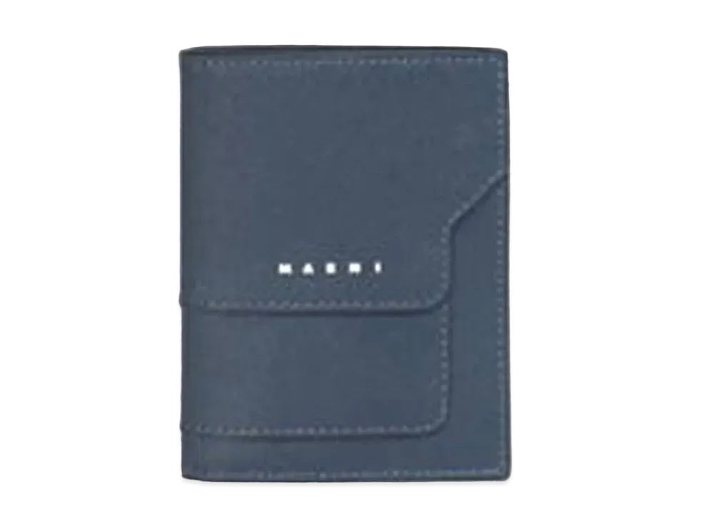 Marni Saffiano Leather YEN and USD Bi Fold Wallet "Blue"