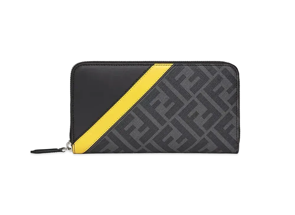 FENDI Ziparound Wallet Fabric Wallet "Gray"