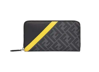 FENDI Ziparound Wallet Fabric Wallet "Gray"
