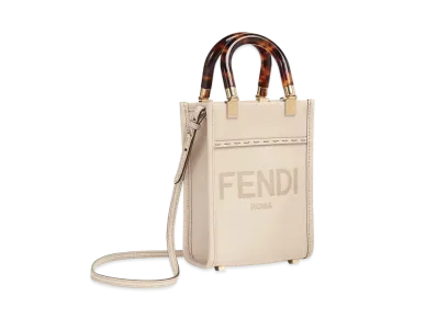 FENDI Mini Sunshine Shopper Leather Mini-Bag "Pink Beige"