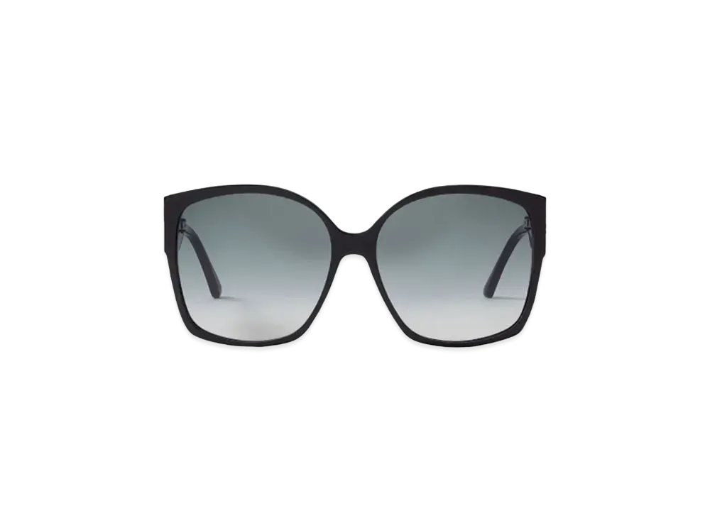 Jimmy Choo Noemi Square-Frame Sunglasses With Crystal JC Logo "Black/Gold"