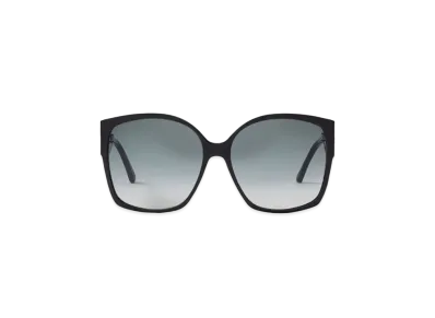 Jimmy Choo Noemi Square-Frame Sunglasses With Crystal JC Logo "Black/Gold"