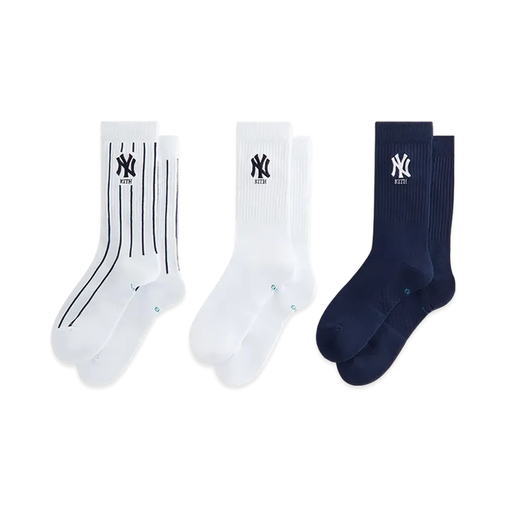 Kith x The New York Yankees 3 Pack Crew Socks "Multi"