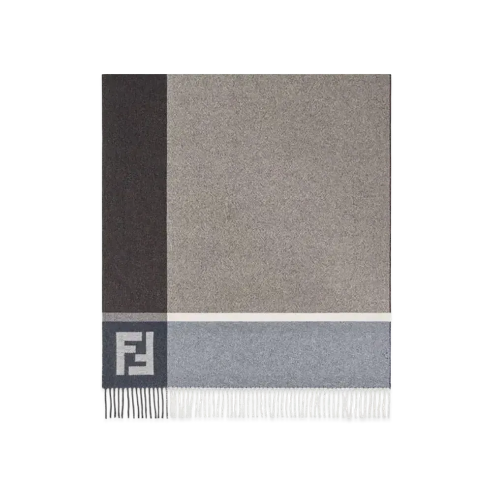 FENDI Maxi Scarf Color Block Wool "Multi Color"