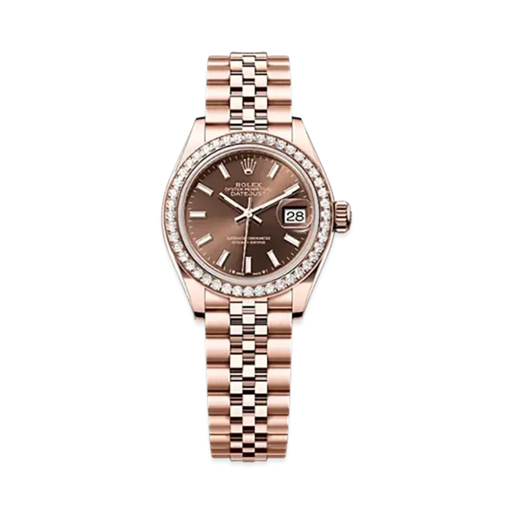 ROLEX Lady-Datejust 28mm Everose Gold Diamond 279135RBR "Chocolate"