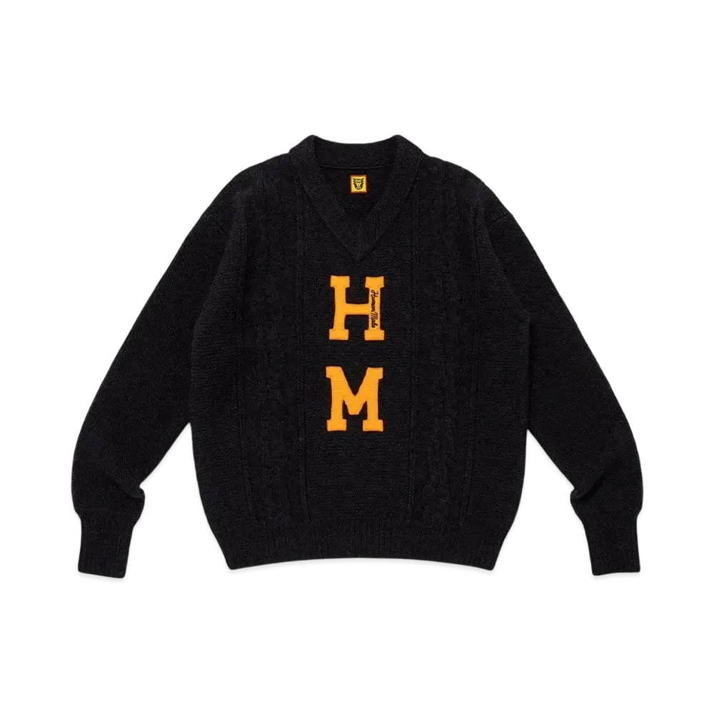 HUMAN MADE V-Neck Knit Sweater "Black"