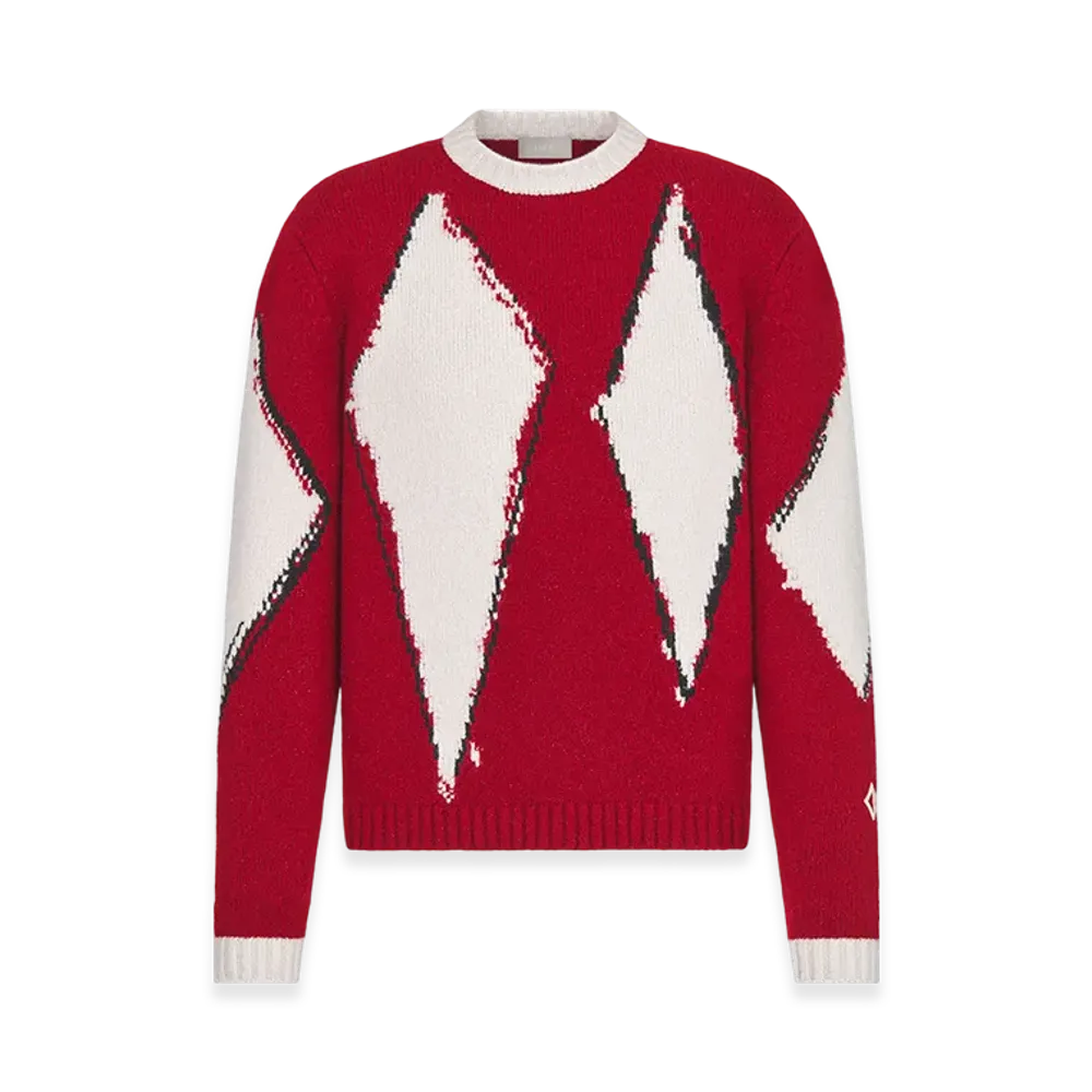 Dior Peter Doig Sweater Wool Blend Intarsia "Red"