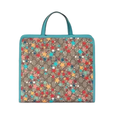 GUCCI Children's GG Star Print Tote Bag "Beige/Ebony"