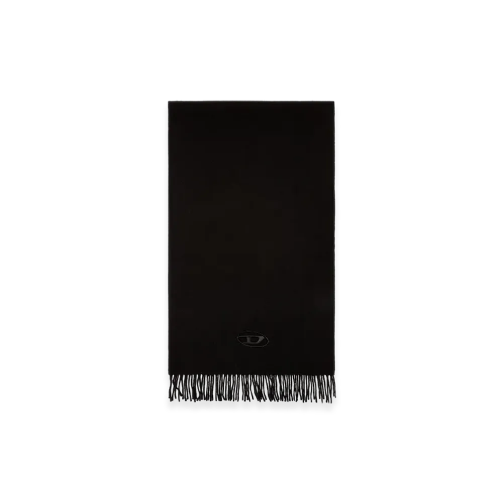 Diesel S-Imon-D Wool-Blend Scarf With Oval D Logo "Black"