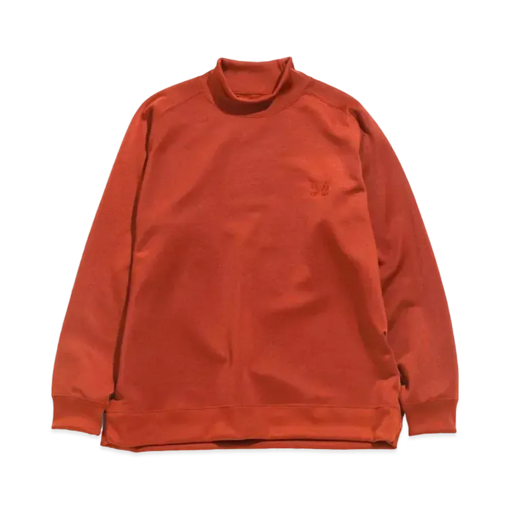Needles L/S MOCK NECK TEE - C/PE BRIGHT JERSEY "Brick"