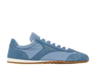 PRADA Women's Light Blue Suede And Re-Nylon Sneakers "Light Blue"