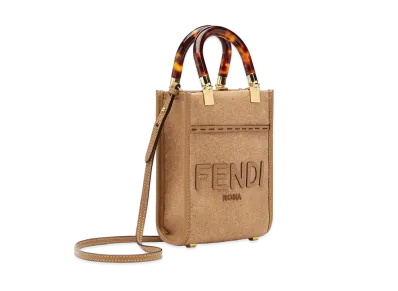 FENDI Mini Sunshine Shopper Flannel Mini-Bag "Brown"