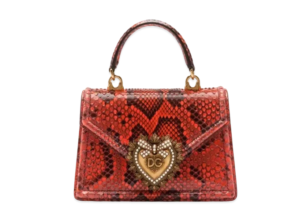Dolce&Gabbana Devotion Bag Small Python "Orange"