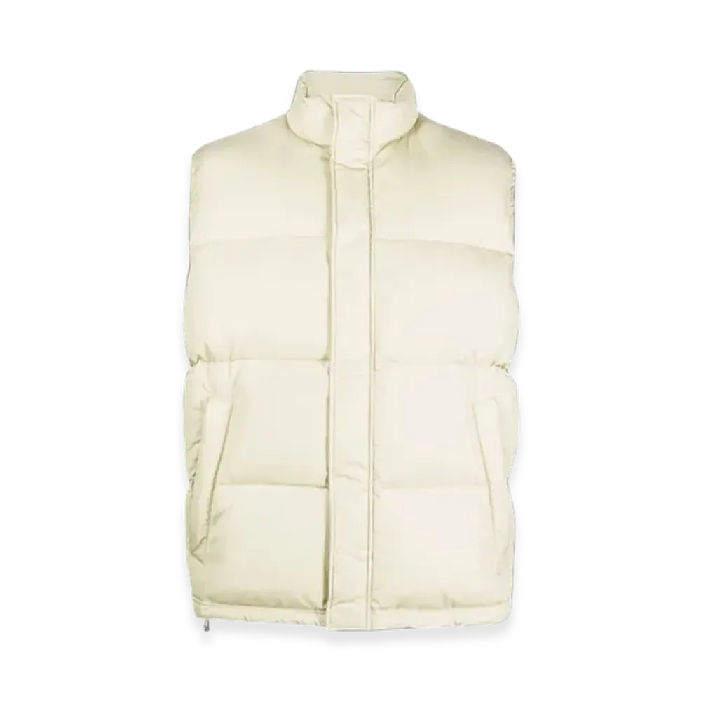 AURALEE Suvin High Count Cloth Down Vest "Pale Ivory"