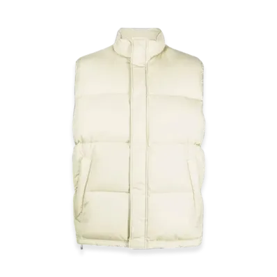 AURALEE Suvin High Count Cloth Down Vest "Pale Ivory"