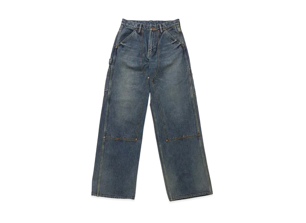 SUGARHILL Faded Painter Double Knee Denim Trousers "Faded Indigo" 2411300405