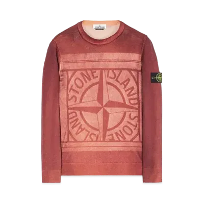 Stone Island 570A8 PURE WOOL_FAST DYE + HAND MADE AIRBRUSH + LASER PRINT: REVERSIBLE "Maroon"