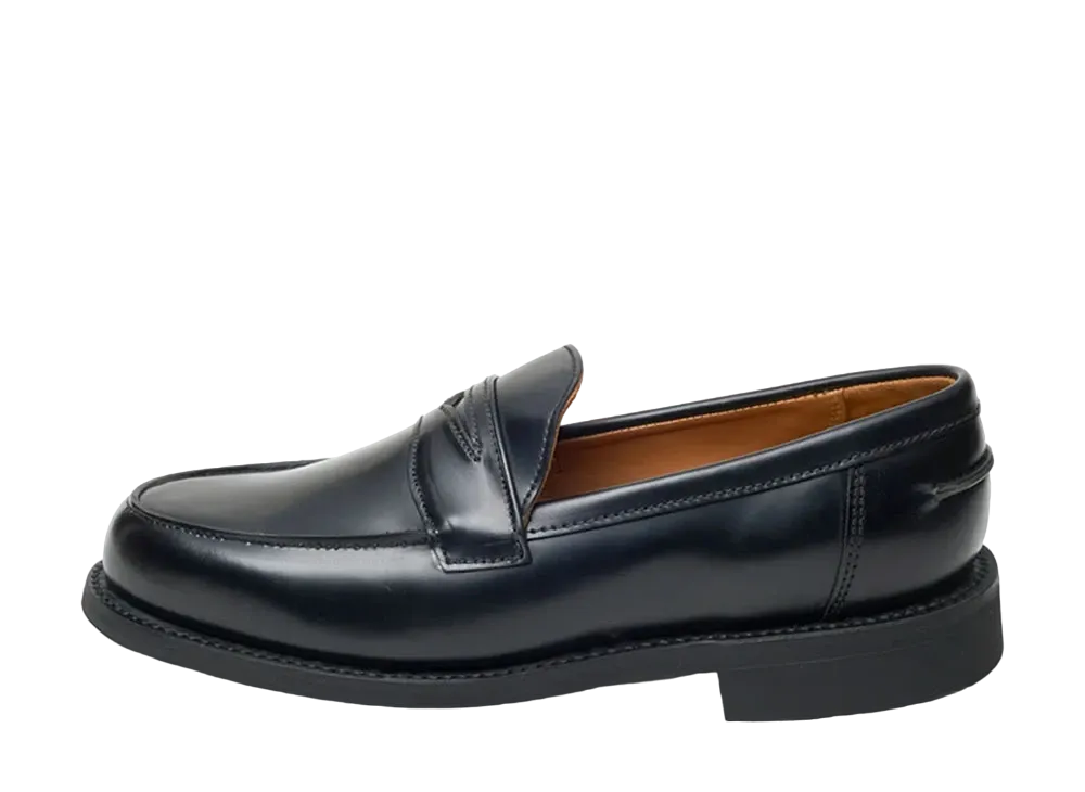 SANDERS Women's Butt Seam Loafer Hank(with Poron Insole) Polished Leather "Black" 2414B