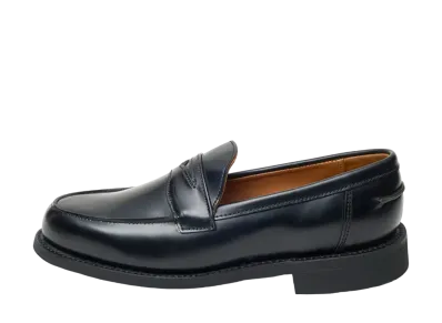 SANDERS Women's Butt Seam Loafer Hank(with Poron Insole) Polished Leather "Black" 2414B