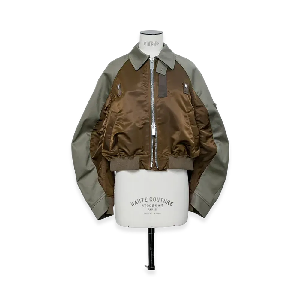 sacai Cotton Chino x Nylon Twill Blouson "Brown/Gray"
