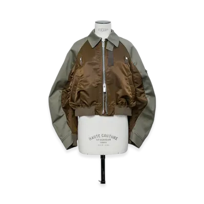 sacai Cotton Chino x Nylon Twill Blouson "Brown/Gray"