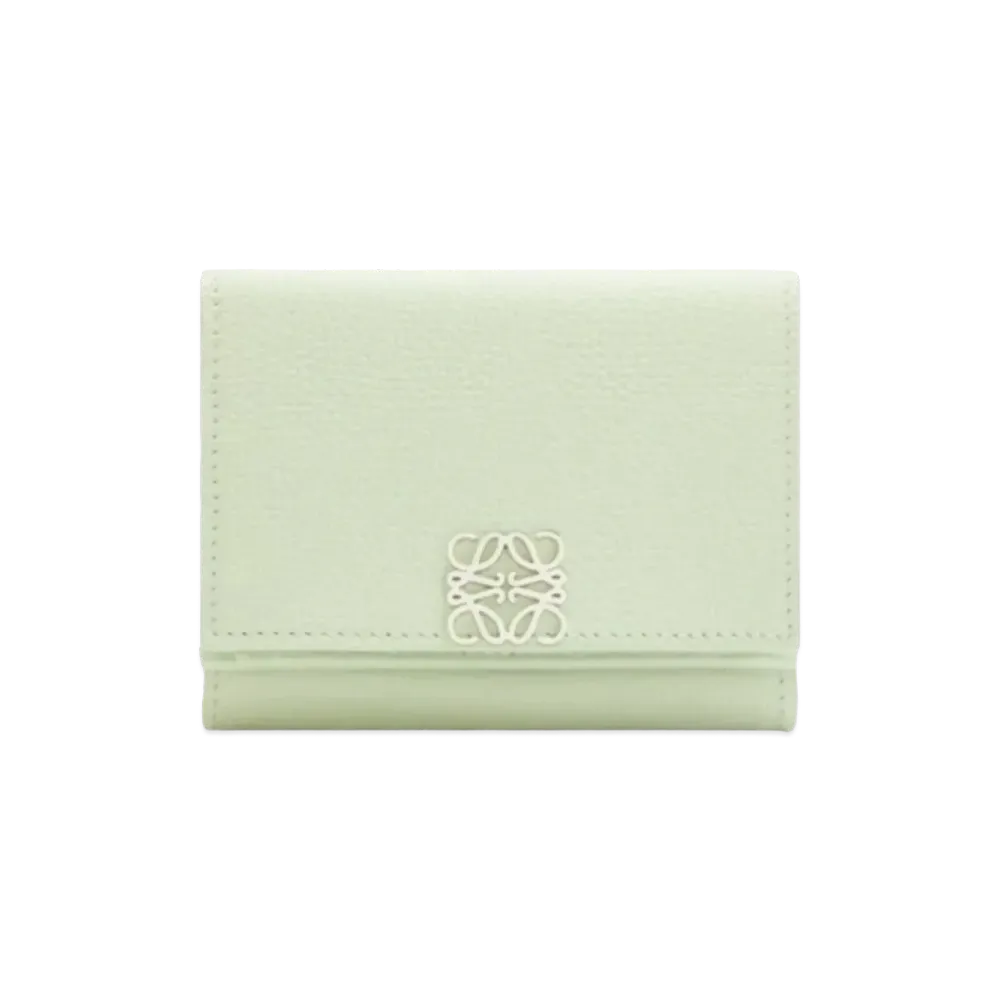 LOEWE Anagram Trifold Wallet Pebble Grain Calf "Spring Jade"