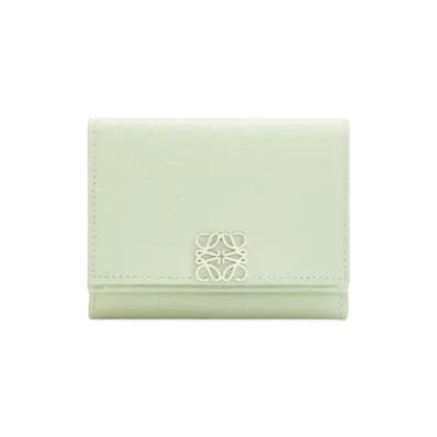 LOEWE Anagram Trifold Wallet Pebble Grain Calf "Spring Jade"