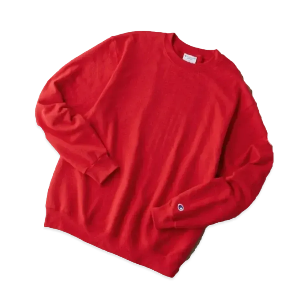 Champion Oversized Pullover Crew Neck Sweatshirt "Red"