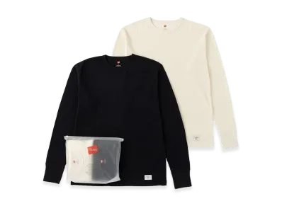 Hanes x Saturdays NYC Waffle 2Pack LS Pullover "Black/Off White"