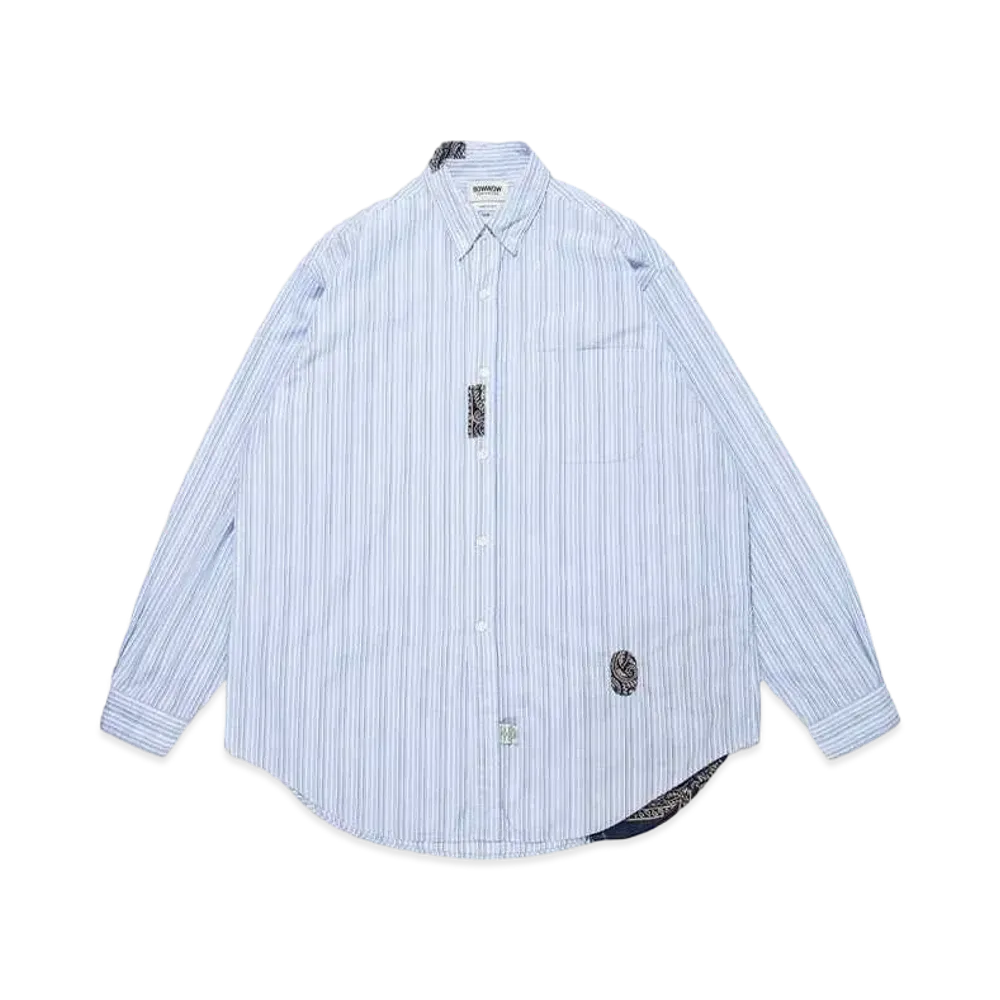 BOW WOW BANDANNA REPAIR STRIPE SHIRTS "BLUE STRIPE"