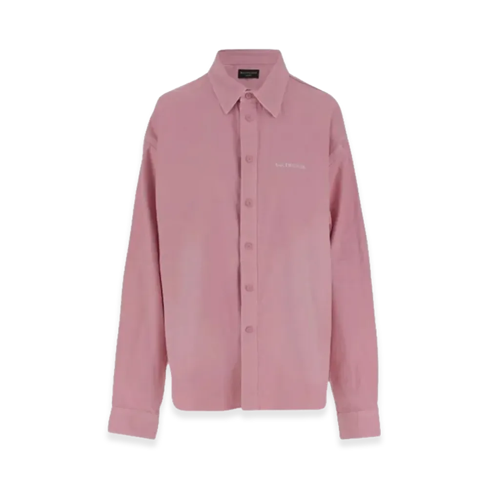BALENCIAGA Pink Denim Oversize Shirt "Pink"
