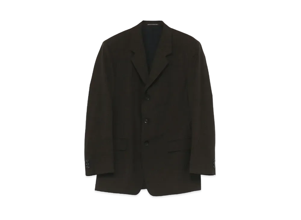 Yohji Yamamoto Pour Homme COSTUME D'HOMME SOFT WOOL 3BUTTON JACKET "Dark Brown"