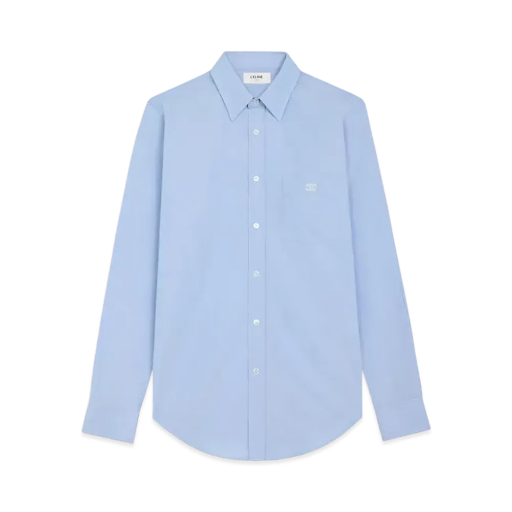 CELINE Men's Loose Shirt in Oxford Cotton "Chambray"