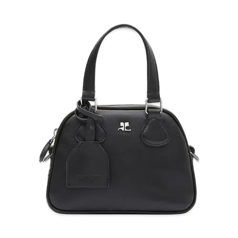 Courreges AC Stud Mini Leather Bowling Bag "Black"