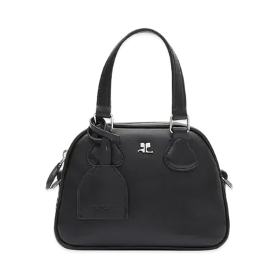Courreges AC Stud Mini Leather Bowling Bag "Black"