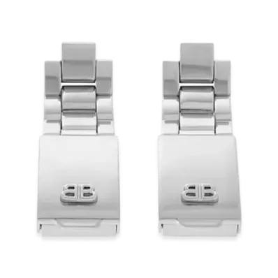 BALENCIAGA 24/7 Earrings Aluminum and Brass "Silver"