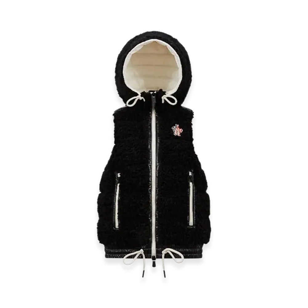MONCLER Padded Teddy Zip-Up Gilet "Black"