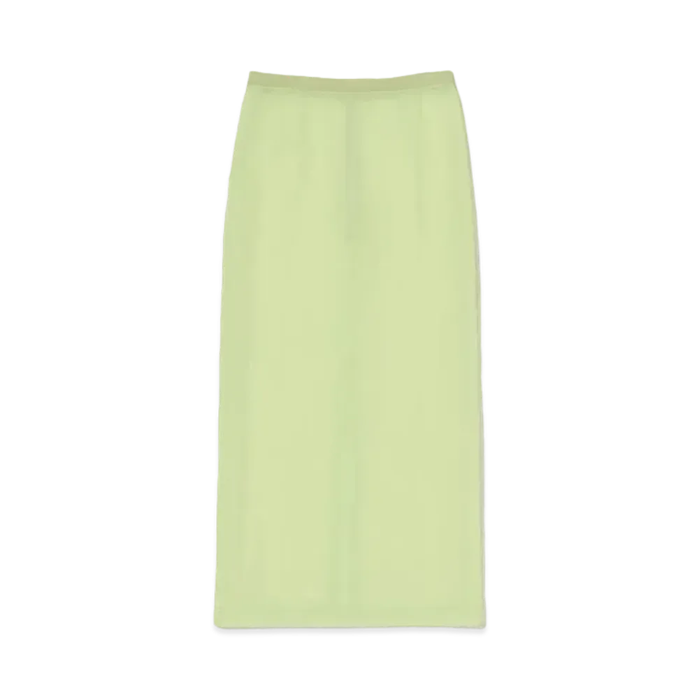 AURALEE Elastic Sheer Nylon Skirt "Lime Green"