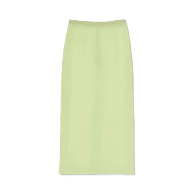 AURALEE Elastic Sheer Nylon Skirt "Lime Green"