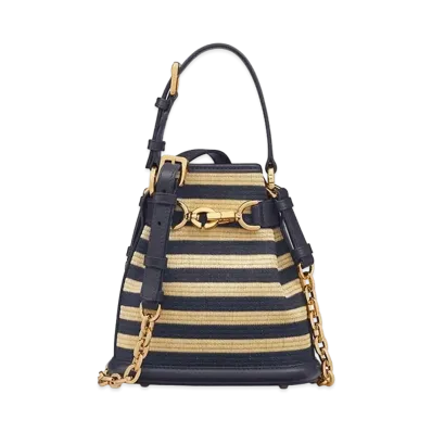 Dior Small Cest Dior Bag Mariniere Raffia "Natural/Denim Blue"