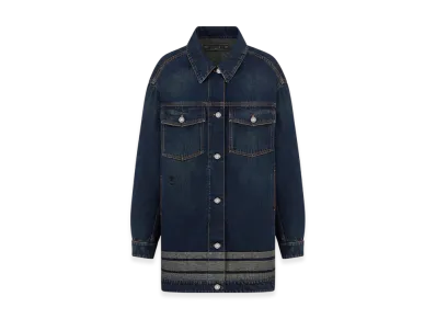 Dior Women's Cotton Denim Couture Long Jacket "Deep Blue"