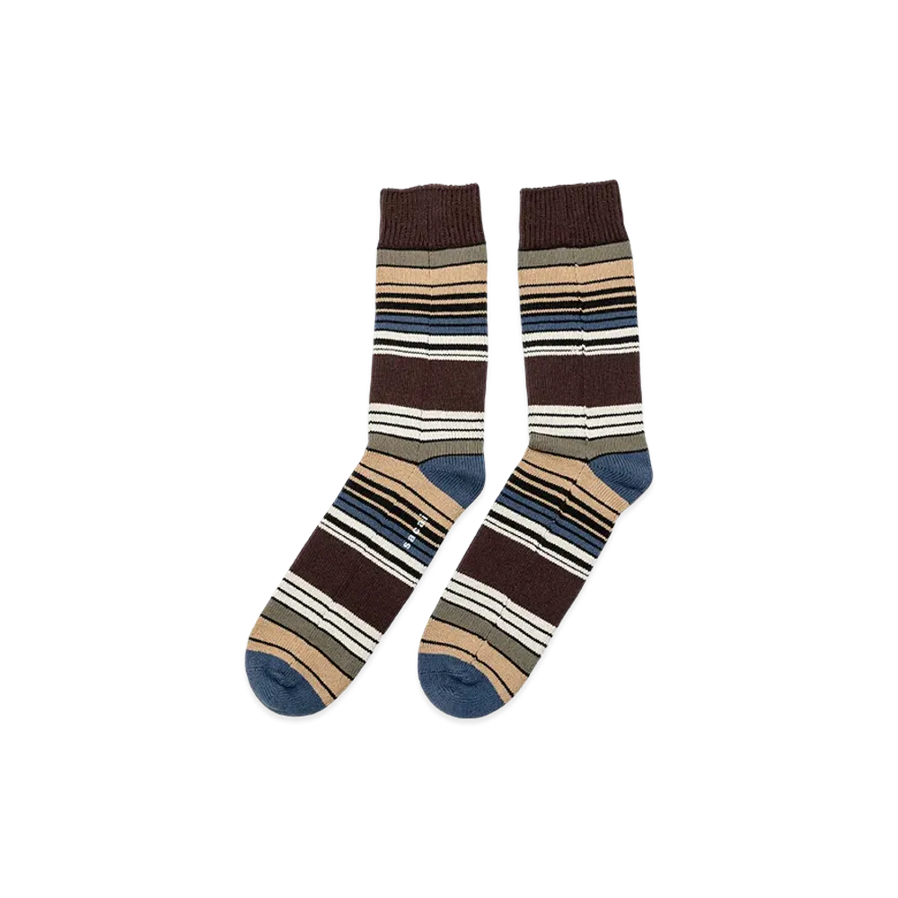 sacai Horizontal Stripe Socks "Brown/Beige"