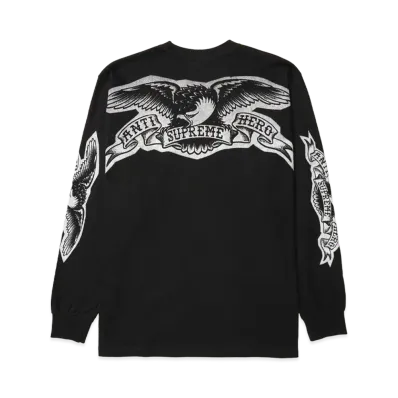 Supreme x ANTIHERO Eagle L/S Tee "Black"
