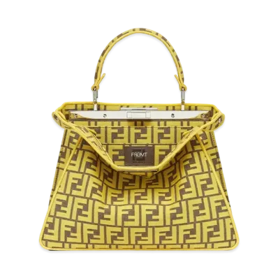 Fragment x FENDI Peekaboo I See U Small FF Fabric Bag "Yellow"