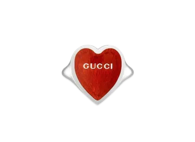 GUCCI Ring With Gucci Enamel Heart