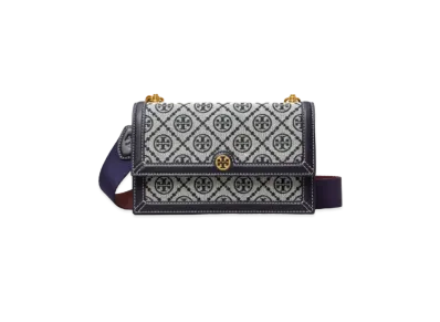Tory Burch T Monogram Jacquard Mini Shoulder Bag "Navy"