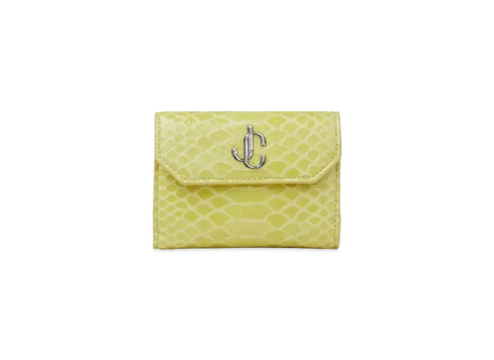Jimmy Choo Odile Gel Snake Printed Leather Wallet With JC Logo "Sunbleached"