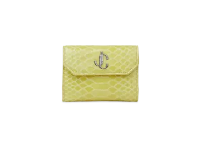Jimmy Choo Odile Gel Snake Printed Leather Wallet With JC Logo "Sunbleached"
